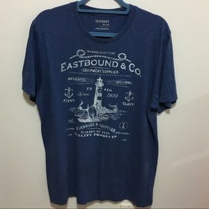 Old Navy Short Sleeve Crew Neck Graphic T-Shirt Blue Men's Size Large